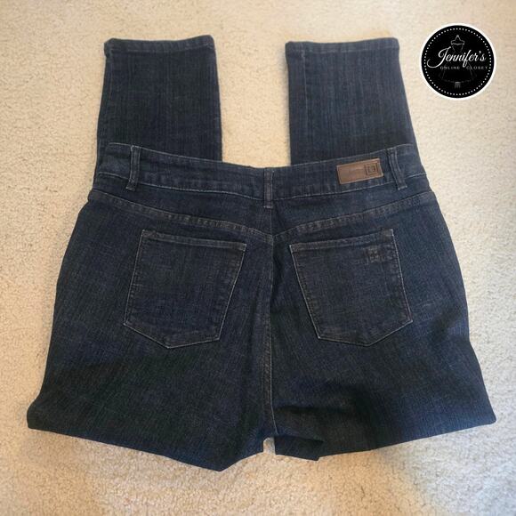 Liz Claiborne Secretly Slender Dark Wash Slim Leg Jeans Size 12P - Picture 3 of 8